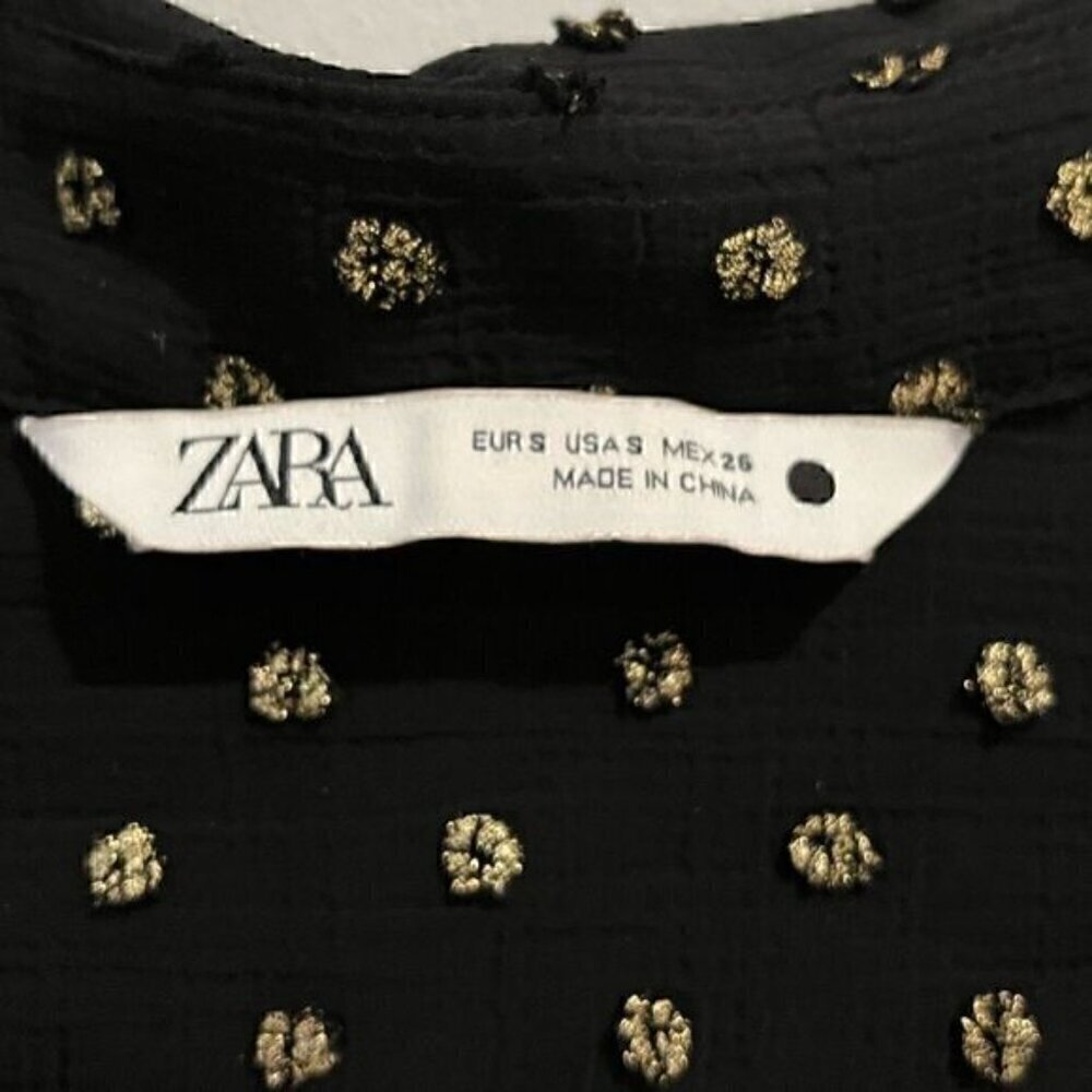 Zara Metallic Thread Polka Dot Blouse - Picture 7 of 7